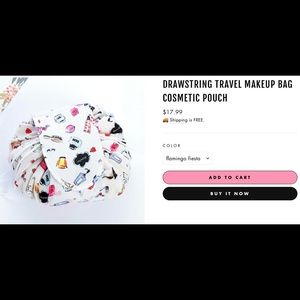 Cosmetic travel drawstring pouch NEW
